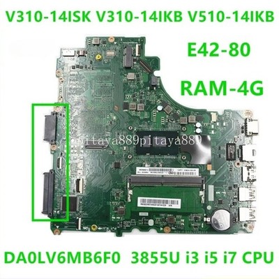 DA0LV6MB6F0 For Lenovo V310-14ISK V510-14IKB Motherboard i3 i5 i7 CPU RAM 4GB