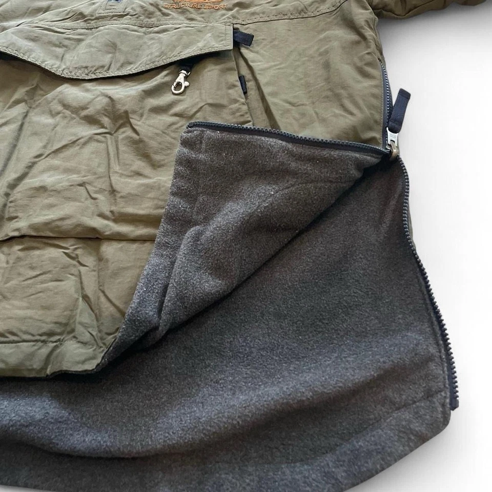 Structure Sport Vintage 90s Fleece Insulated Reversible Green Jacket Pouch Sz XL - Image 4 of 4