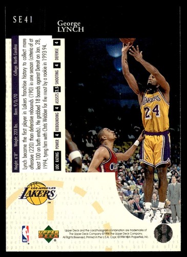 1994-95 Upper Deck Special Edition George Lynch Los Angeles Lakers #SE41 - Picture 2 of 2