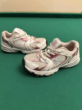 New Balance 530 TD Toddler Size 9 White Pink Sugar Silver Metallic Shoe IZ530RK