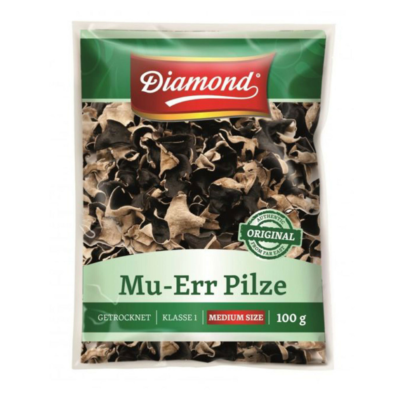100g Mu Err Pilze getrocknet Morcheln Black Fungus Zwammen Diamond