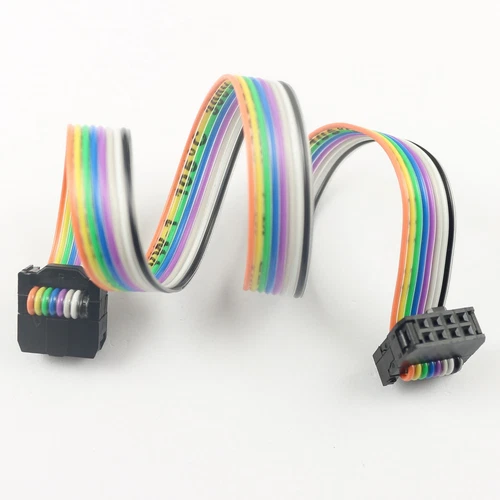 2Pcs 2.54mm Pitch 2x4 Pin 8 Pin 8 Wire IDC Rainbow Ribbon Flat Cable Length 30CM
