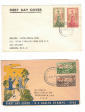 New Zealand 1945/46 HEALTH FDCs,cds GLENELG HEALTH CAMP etc (2 Covers)