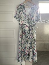 Chaps Floral Flowing Spring Summer Hi-Low Dress Size 10  NWT