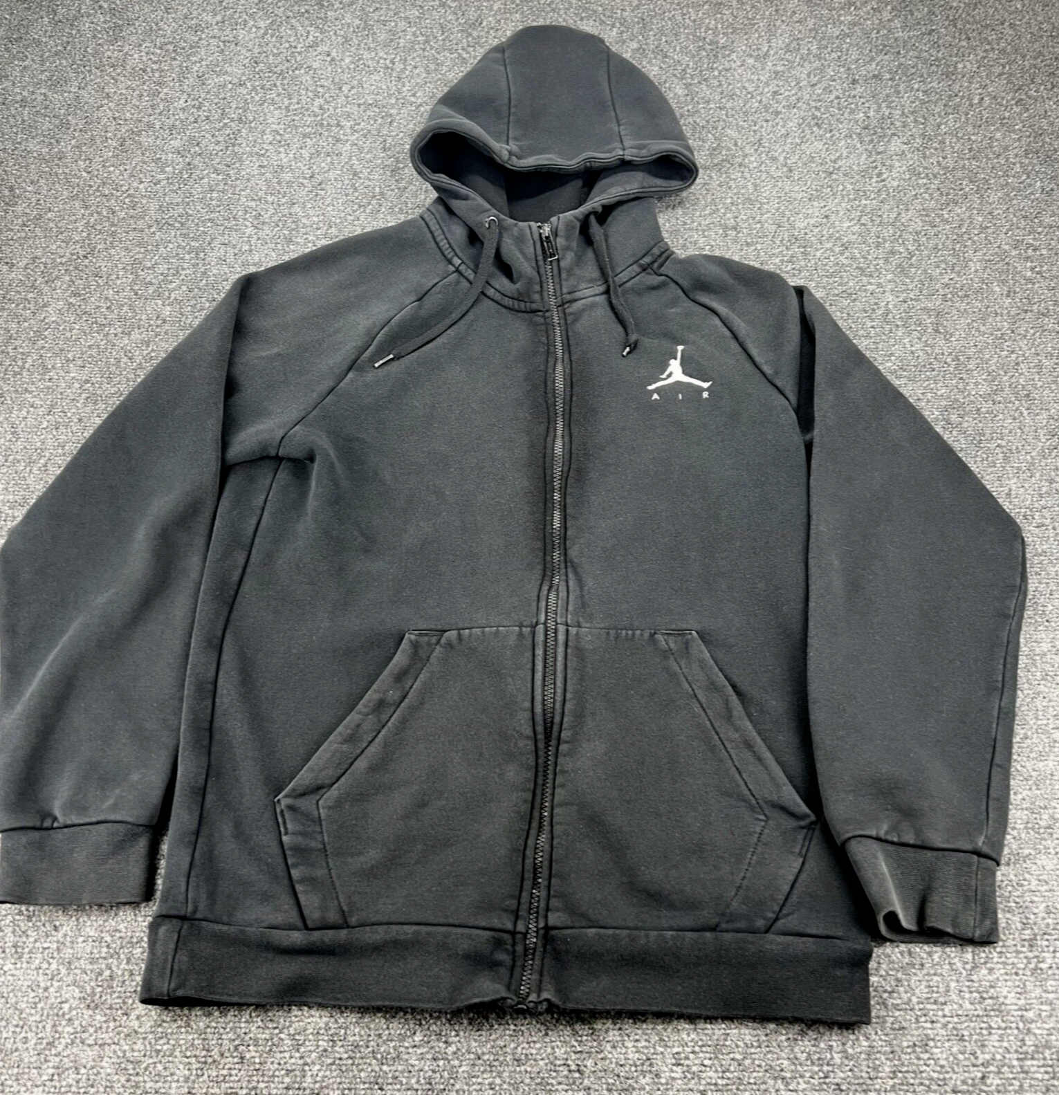 Nike Air Jordan Hoodie Mens Small Black Full Zip Fleece Jumpman Sweatshirt