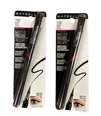 Set Of 2 Maybelline Eye Studio Master Precise Eyeliner 110 Black, Waterproof