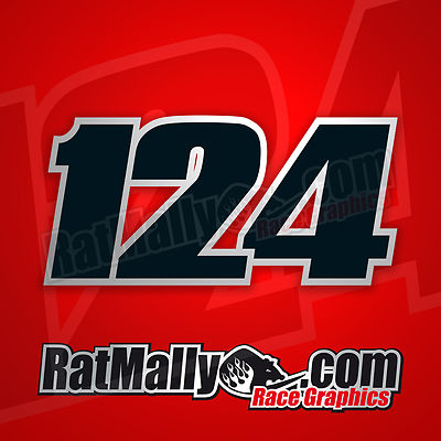 SUPER-PHAT RACE NUMBERS. RATMALLY DECALS STICKERS GRAPHICS x3