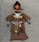 Halloween Costume Kids Large (10-12 yr) Scarecrow Skeleton Pumpkin Head Mask