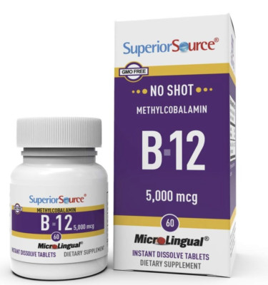Superior Source No Shot Methylcobalamin B-12 5000 mcg - Vitamin B-12