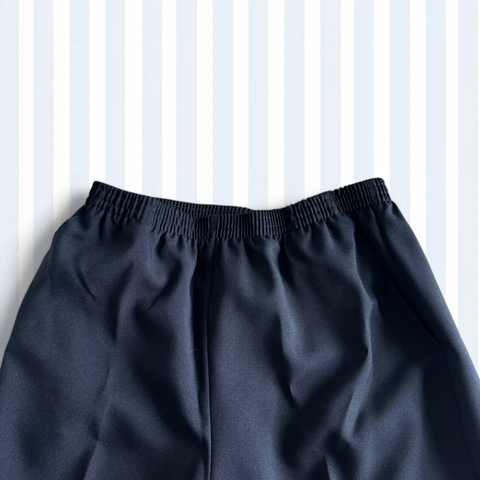 Blair Women's 12 Navy Blue Polyester Elastic Waist Pull On Pants Pockets - Image 2 of 4