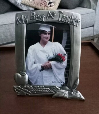 Pewter Picture Frame -My Best A+ Teacher Holds 3.5''X 5'' Photo