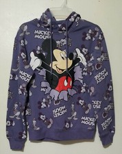 Disney's Mickey Mouse Hooded Graphic Sweatshirt Purple Size S 3-5 