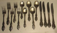 Oneida Pembrooke Renoir SSS Stainless Flatware 14 Pc Lot Fork Spoon Knife Set