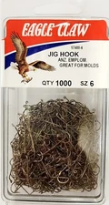 Eagle Claw 574M-6 Jig Hook 1000ct      Great for Molds!