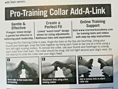 Starmark Pro Training Collar Black Add A Link Large L Dogs Train Tool Sealed NIP - Picture 2 of 3