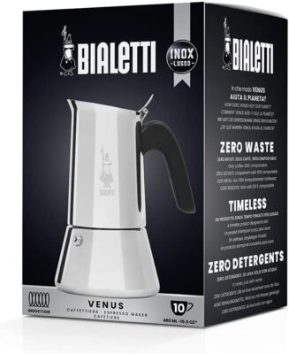 Bialetti Venus Stainless Steel Induction Stovetop Coffee Maker All Cup Sizes