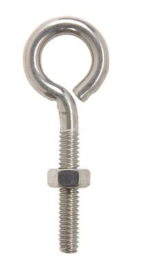 Hampton 1/4''x2-5/8'' Stainless Eyebolt, 10-Pack, Rust-Resistant, Heavy Duty