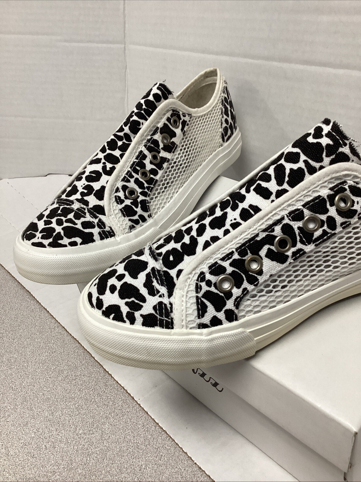 Breathable Animal Spots Canvas Mesh Fashion Tennis Shoes Size 11