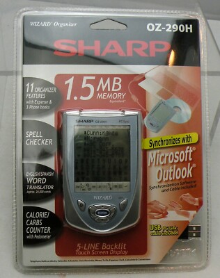 Sharp Wizard Organizer 1.5MB Memory OZ-290H Microsoft Outlook Software Included