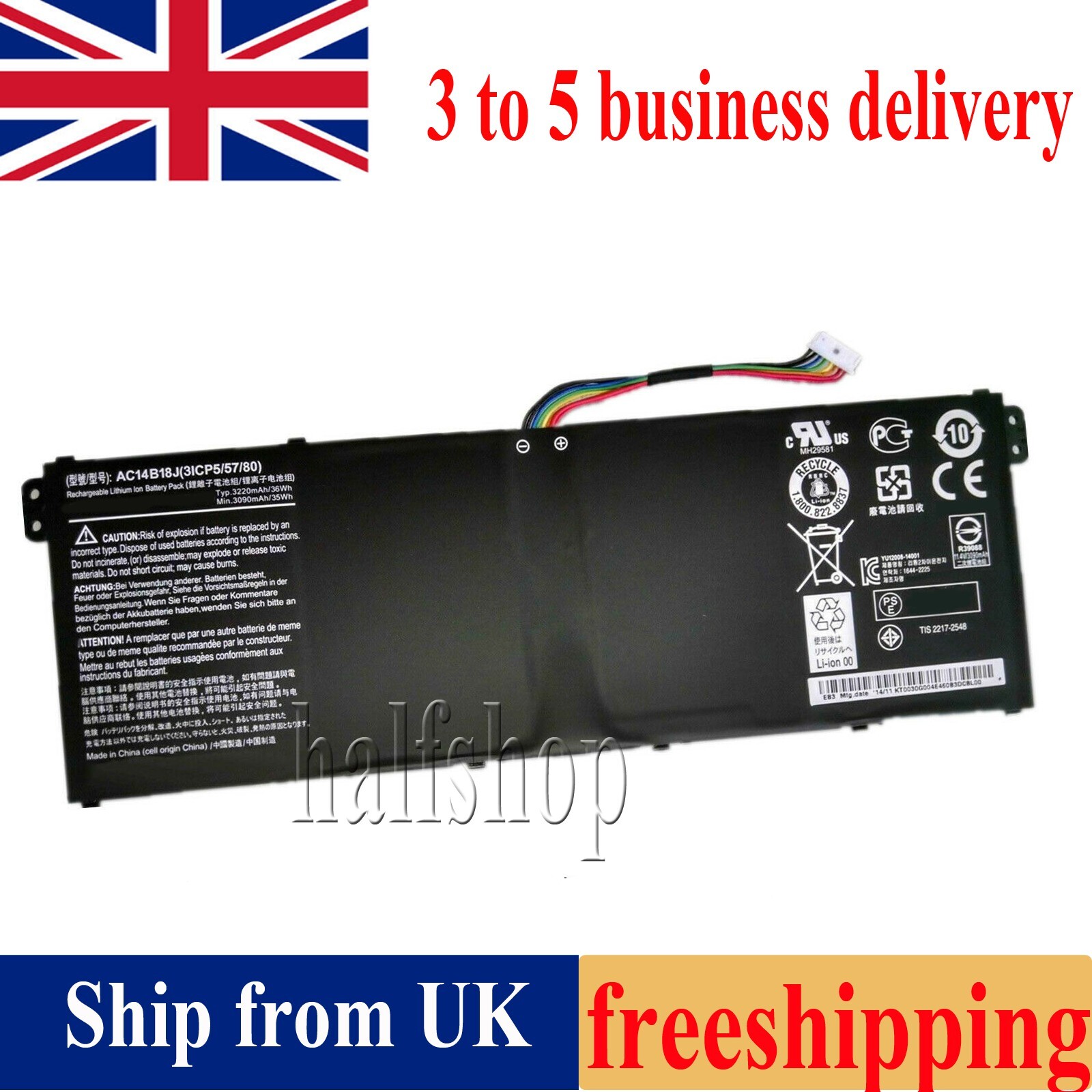 Laptop Battery for Acer Chromebook CB5-311 CB3-531 CB5-571 AC14B18J