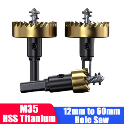 HSS Titanium Drill Bit 12 mm - 60 mm Hole Saw Stainless Steel Metal Alloy Cutter