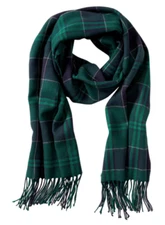NEW BANANA REPUBLIC Cozy Mixed Plaid Soft Scarf Wrap Fringe Forest Green NWT