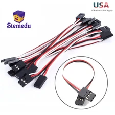 10Pcs Servo Extension Cable JR Plug 10cm 3.93 inch 3Pin Cord for Futaba RC Plane