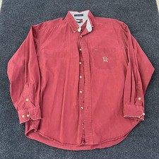 Vintage Tommy Hilfiger Shirt Mens Large Red Button Down Crest Logo 90s