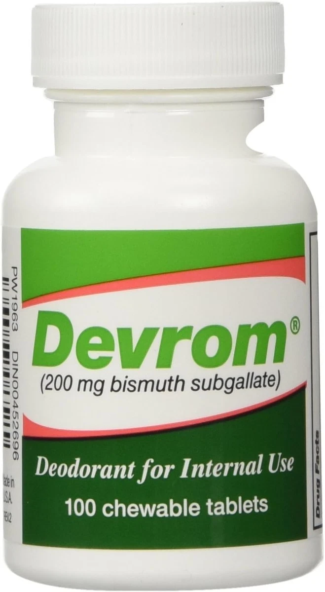 DEVROM Comprimidos (Desoderante Interno) 200MG 100 Comprimidos Masticables