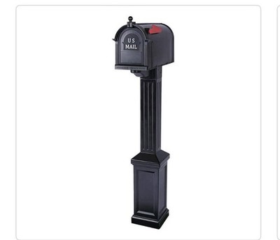 Large, Madison Mailbox and Post Kit, Black