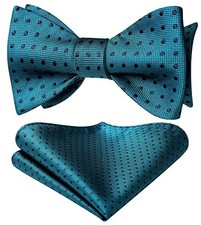 Bow Ties for Men Polka Dot Selftie Bowtie and One Size E3-green / Navy Blue