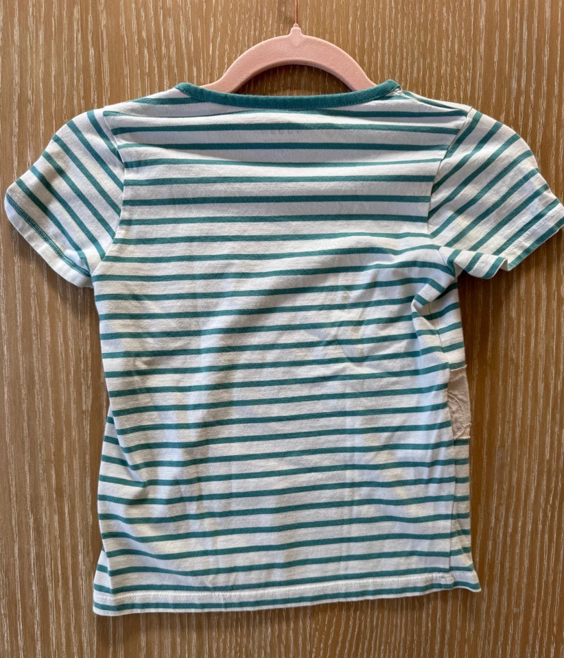 Mini Boden Designer Girl's Top Striped Embroidered Shirt Very Good Condition 7-8 - Image 3 of 4