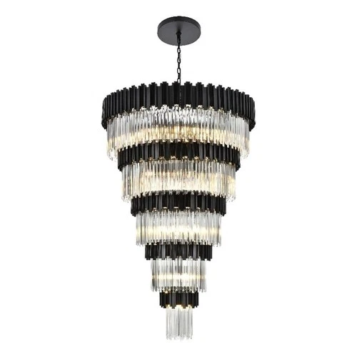 Elegant Lighting Willow 48" Chandelier in Black - Picture 1 of 8