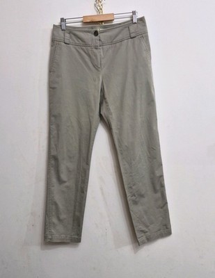 Weekend MaxMara W13 Cigarette Fit Cotton Blend Stone Beige Chino Trousers UK 12