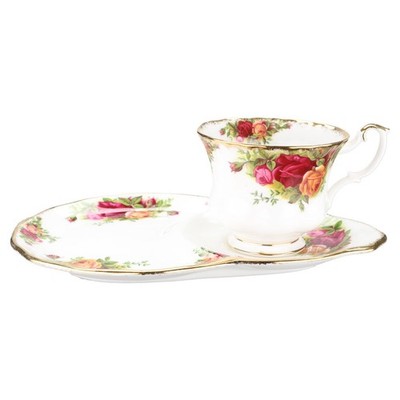 Herrengedeck mit Tasse L 22,4 cm B 15,5 cm Royal Albert Old Country Roses