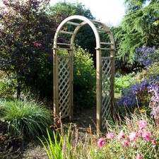 Rowlinson Bunbury Round Top Garden Arch Diamond Lattice Heavy Duty