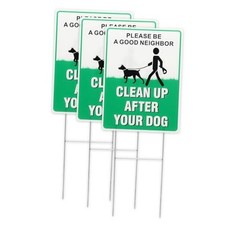 3PC Clean Up After Your Dog Sign,Pick Up After Your Pet 3Pack A-QL-03