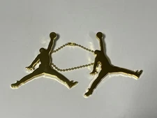 *Lot of 2* Nike Air Jordan Jumpman Hang Tag Metal Gold Keychain Brand New