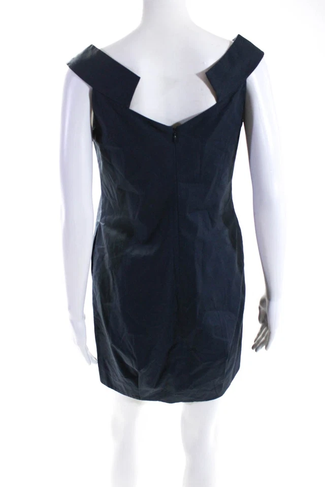 Mini vestido recto sin mangas de algodón azul marino talla 2 de Magaschoni Collection para mujer Foto 3 de 4