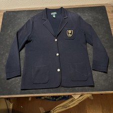 Ralph Lauren Royal Crown Crest Blazer Women Medium Lauren Navy Polo Vintage 90s