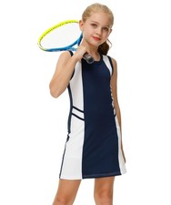 Girl's Tennis Outfit Golf Sports Dress Set 2 Piece Athletic Sleeveless Casual...