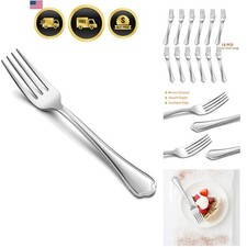 Elegant 12-Piece Stainless Steel Salad Forks Set - 6.7 Inch, Mirror Polished