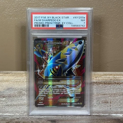 2017 Pokemon TCG M Sharpedo EX XY200a PSA 7 SV Black Star Promo Full Art Holo