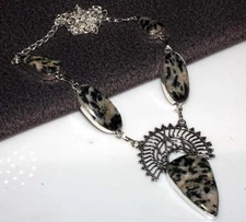 Hornblende 925 Silver Plated Necklace 18" Luxury Inspired Design JW