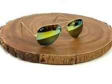Ray Ban Sunglasses RB 3026 Aviator Gold Frames 62 14 140mm Mirrored Lenses Italy