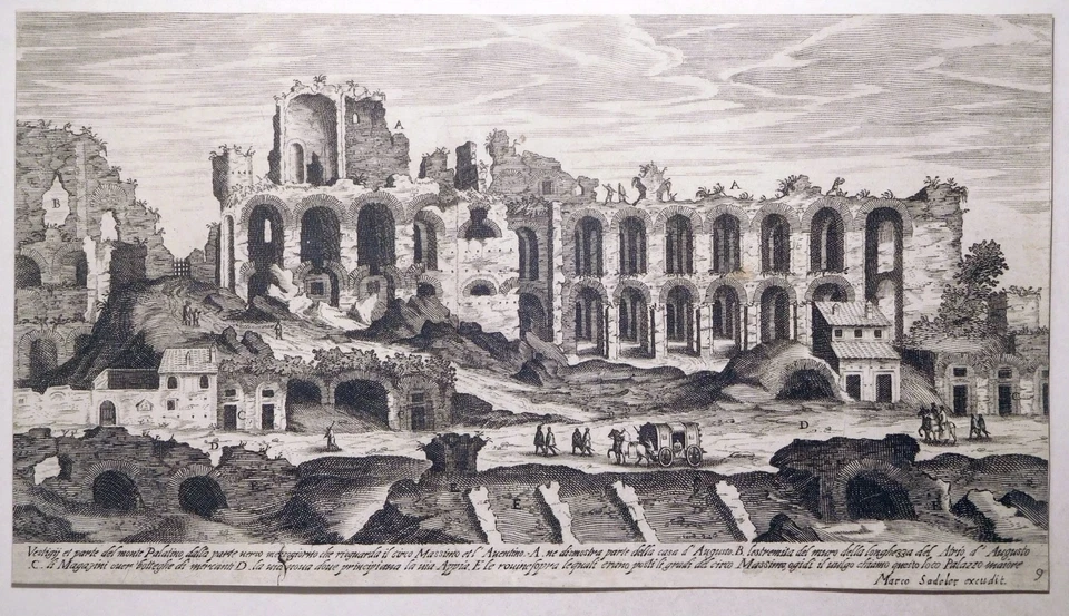 Kupferstich, Ruinen auf dem Palatin in Rom, Ae. Sadeler, 1606, H 160, Prag - Bild 2 von 4