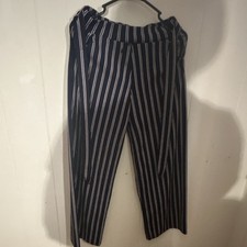 A New Day Women's Striped Ankle Pants Navy White Pink Belt Elastic Waist