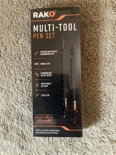 RAK Multi-Tool Pen Set LED Light Touchscreen Stylus Ruler Screwdriver Level NEW