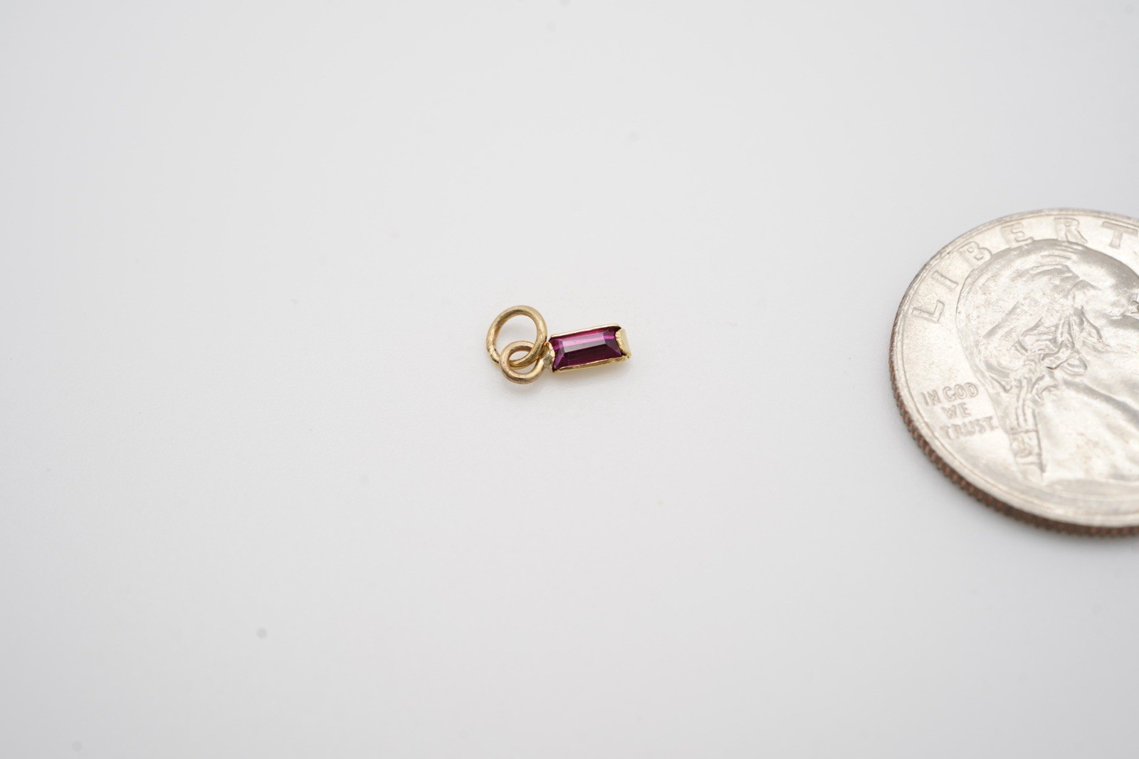 Rectangular Ruby Pendant. 0.60/cts. 14K Yellow Go… - image 5