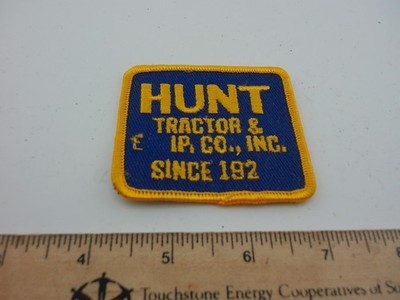 Vintage Advertising Patch Hunt Tractor Co. Lot 25-17-B